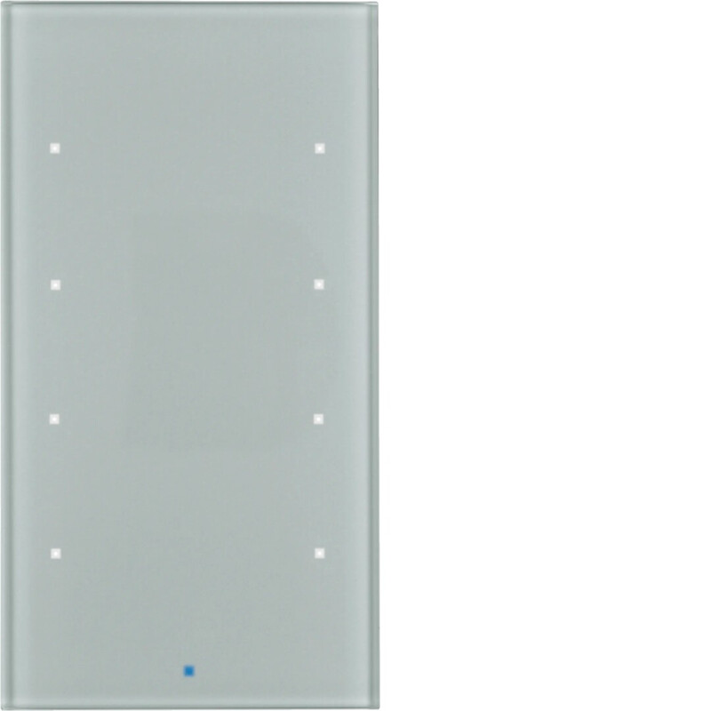 PUSH-BUTTON KNX 4F COMF. GLASS ALU