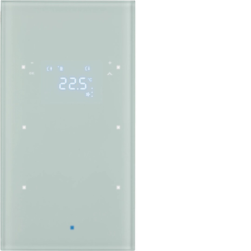 PUSH-BUTTON KNX 2F THER. GLASS WHITE