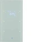 PUSH-BUTTON KNX 2F THER. GLASS WHITE