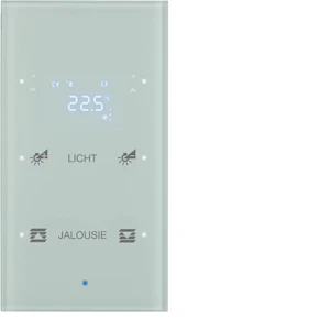 hager Push-button knx 2f ther. op. glass white