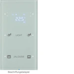 PUSH-BUTTON KNX 2F THERM+LED OP. GLASS WHITE
