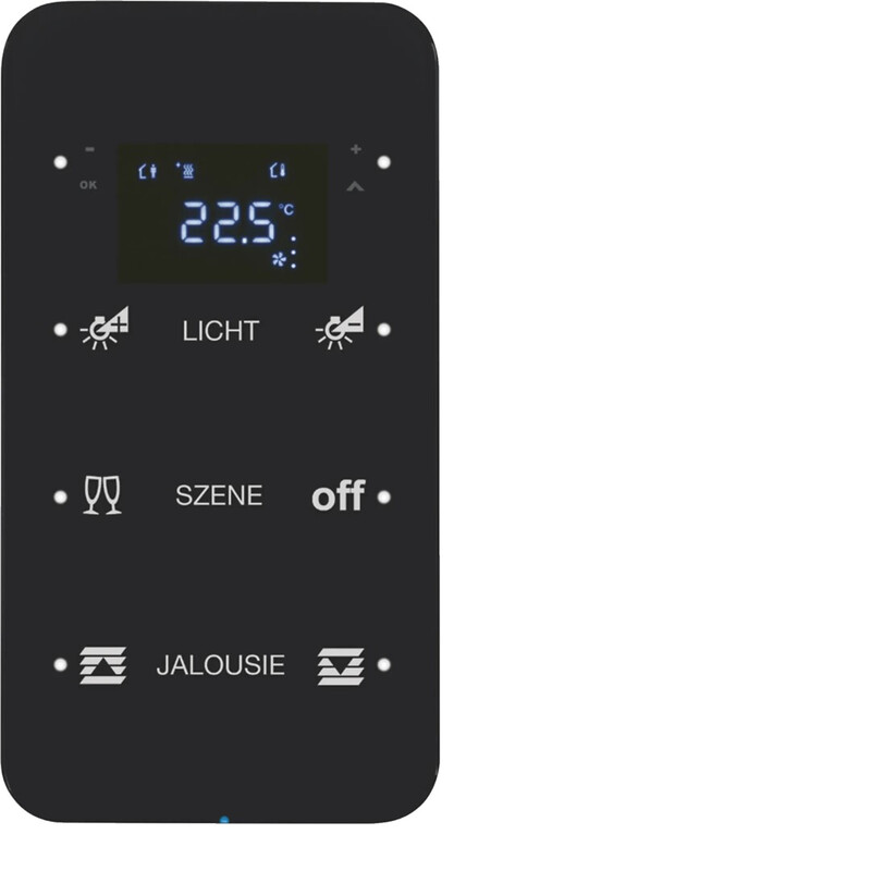 PUSH-BUTTON KNX 3F THERM+LED OP. GLASS BLACK