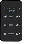 PUSH-BUTTON KNX 3F THERM+LED OP. GLASS BLACK