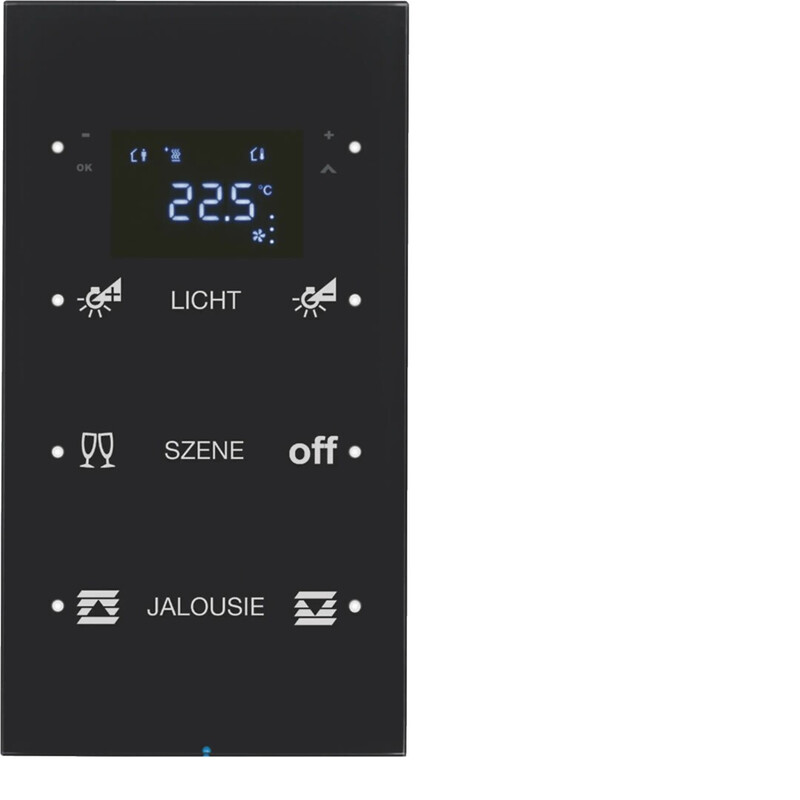 PUSH-BUTTON KNX 3F THERM+LED OP. GLASS BLACK
