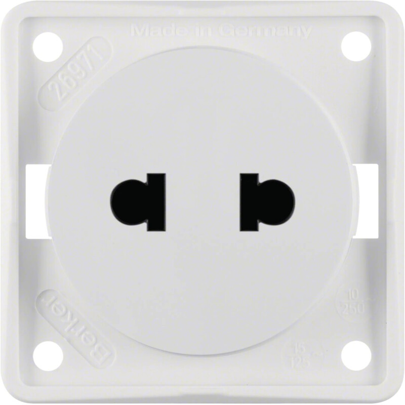 hager Väguttag 2n/10a/250vac euro-us ur vit