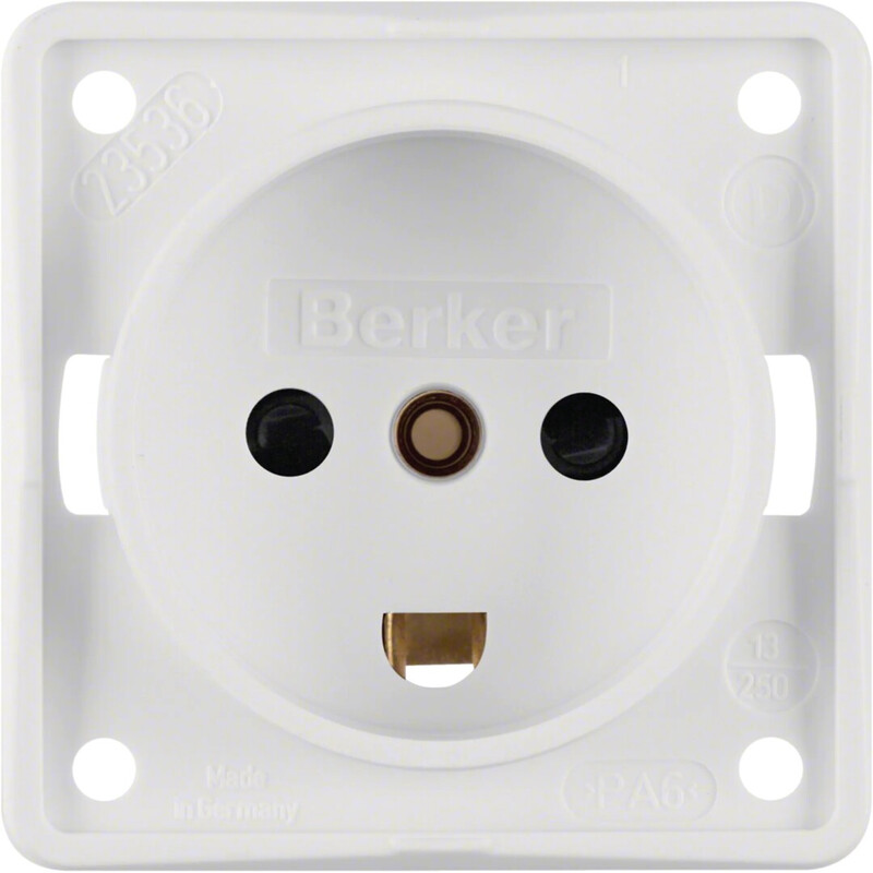 hager Väguttag 2n+pe/13a/250v tanska ur vit