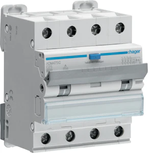 hager Personskyddautomat adm475c 30ma a/4x25a c-k. 6ka