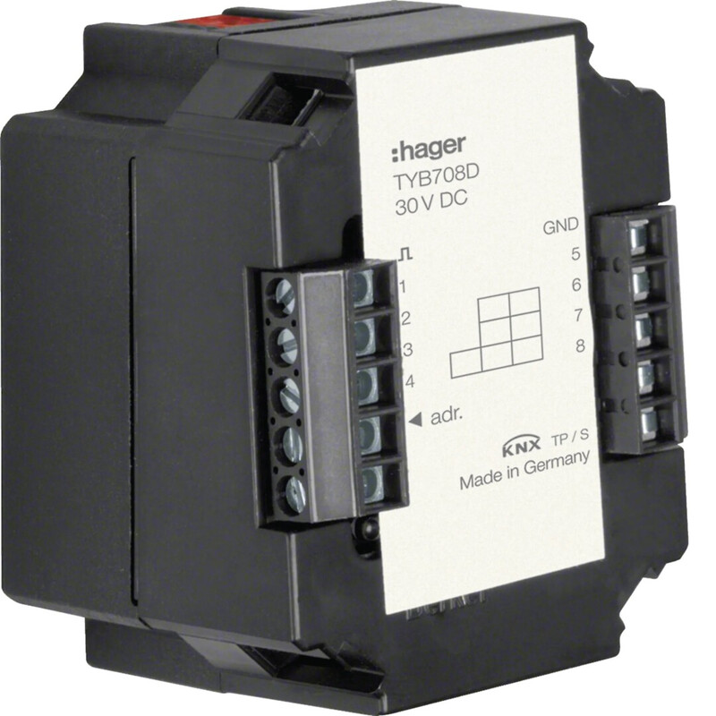 hager Tuloyksikkö knx hager tyb708d 8-kan. pv t useka