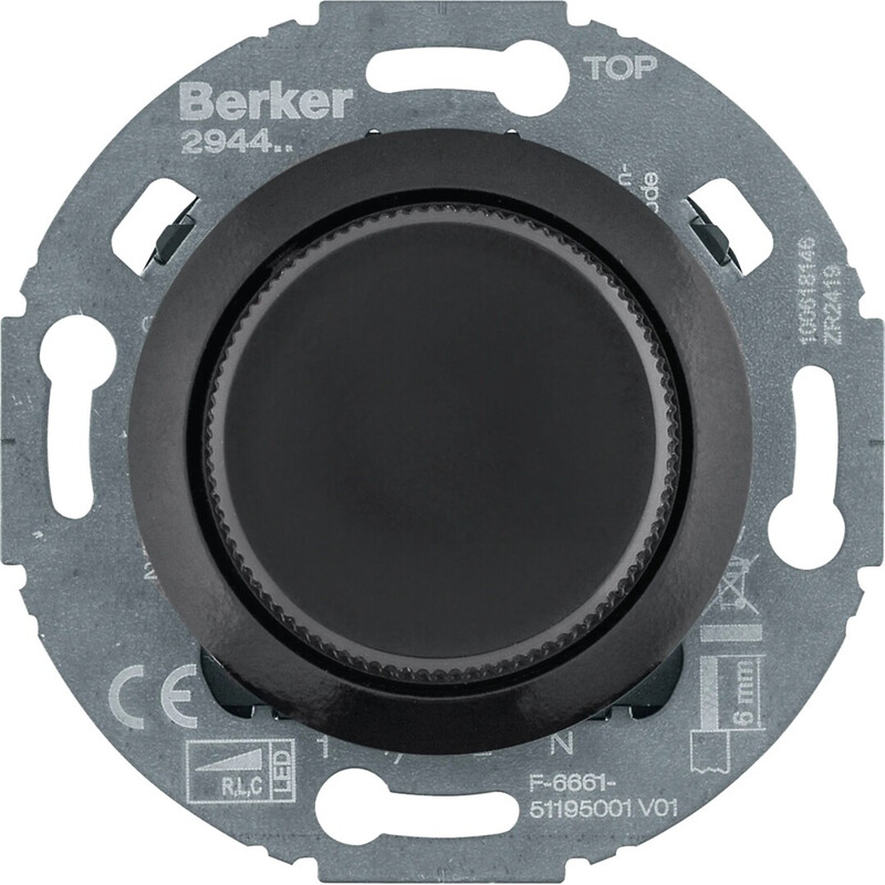 VRIDDIMMER 1930/GLAS 100W RLC+LED EXT. UR SVART