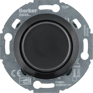 hager Vriddimmer 1930/glas 100w rlc+led ext. ur svart