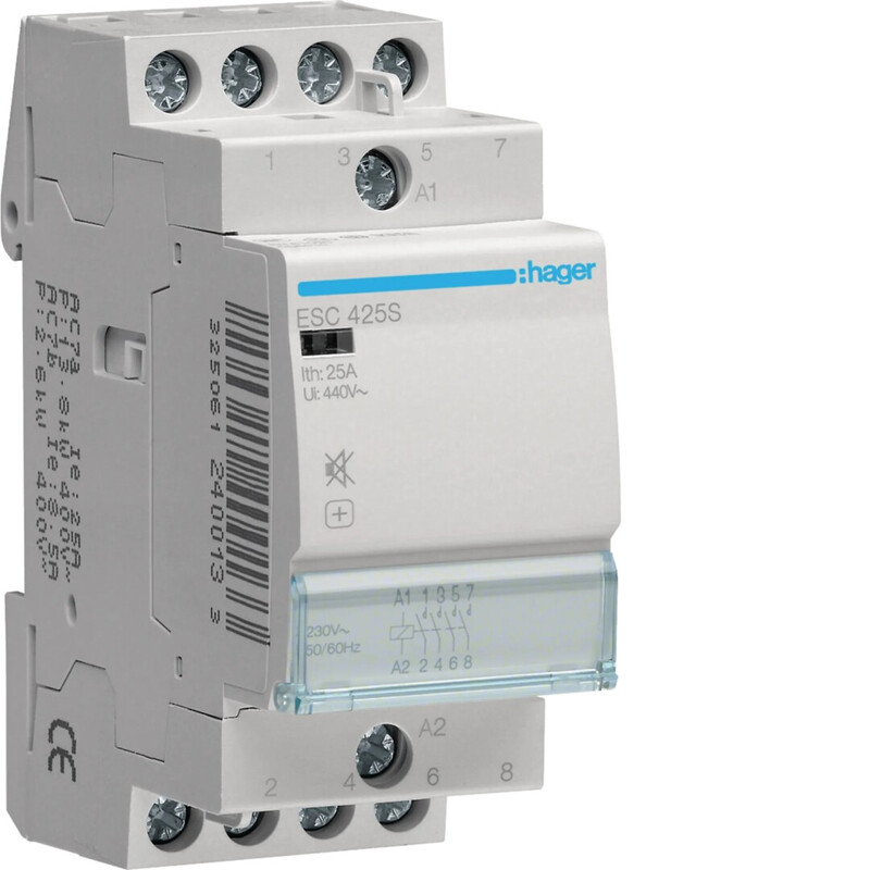 hager Kontaktori hager esc425s 4s 25a k.230v hur