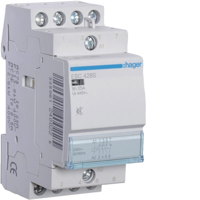 CONTACTOR ESC428S 3NO+1NC 25A c.230VAC