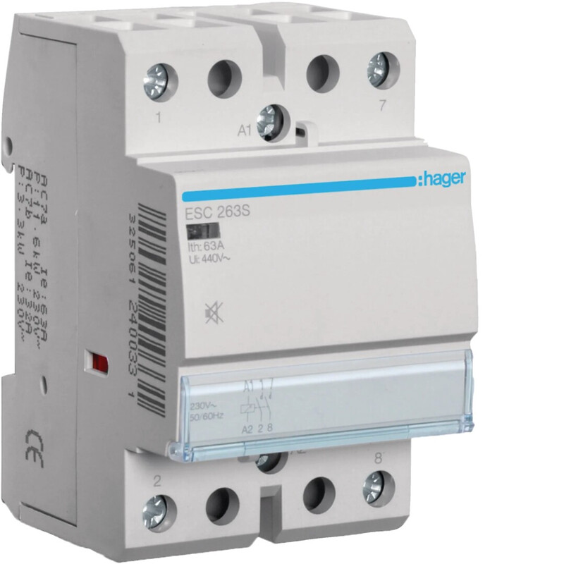 hager Kontaktori hager esc263s 2s 63a k.230v hur