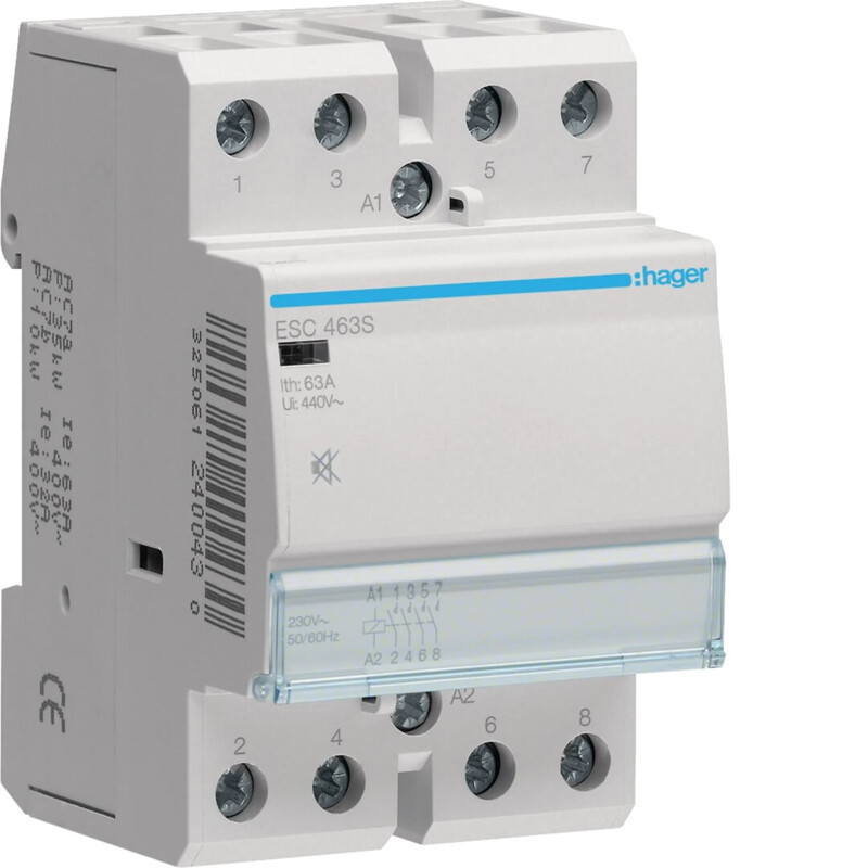 hager Kontaktori hager esc463s 4s 63a k.230v hur