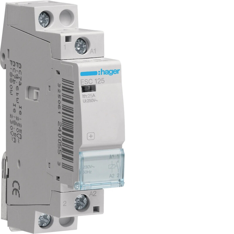 hager Contactor esc125 1no 25a c.230vac