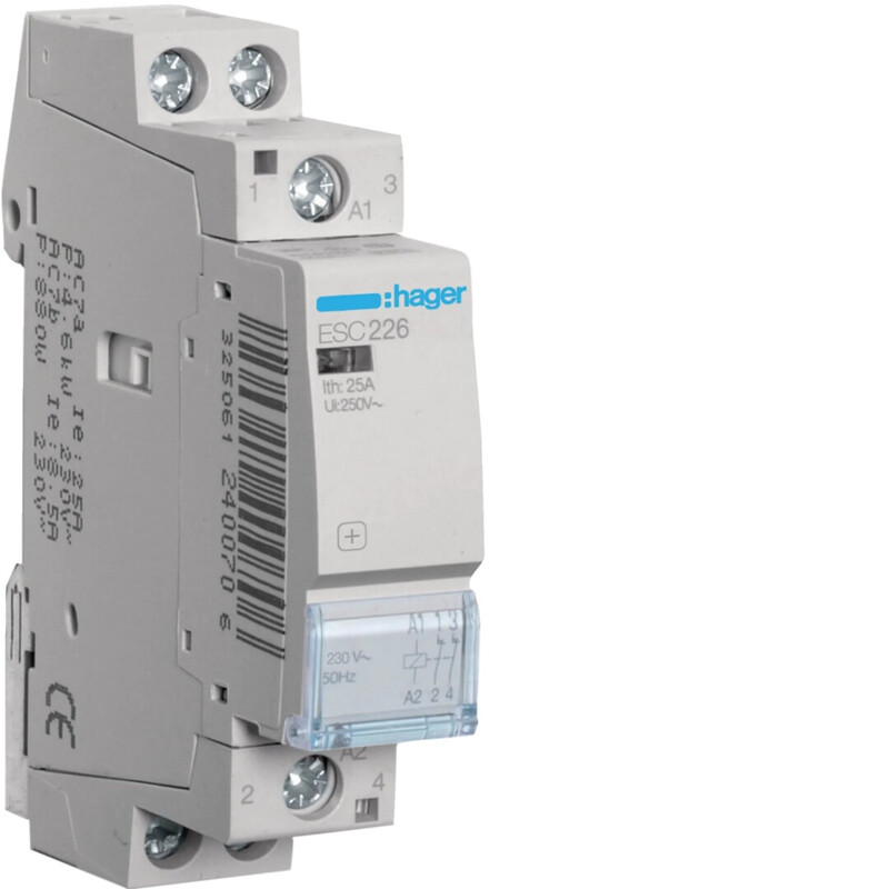 hager Kontaktori hager esc226 2a 25a k.230v