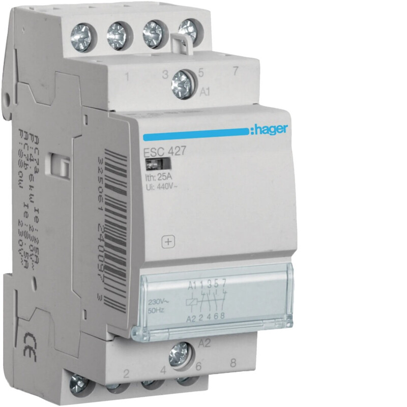 KONTAKTORI HAGER ESC427 2s+2a 25A k.230V