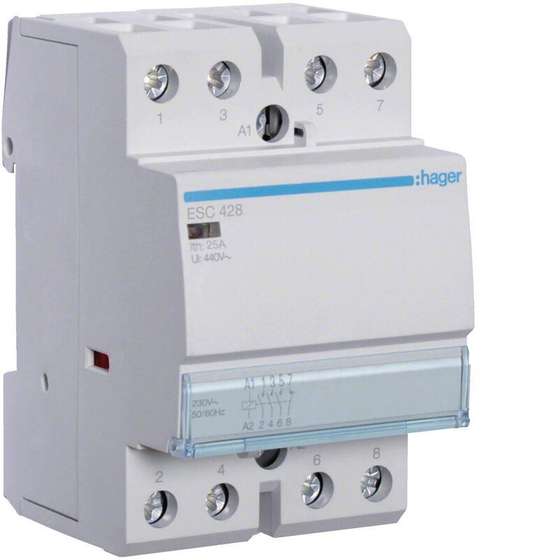 hager Kontaktori hager esc428 3s+1a 25a k.230v