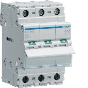 hager Lastbrytare med vippa sbn363 0-1 3p 63a 400vac din