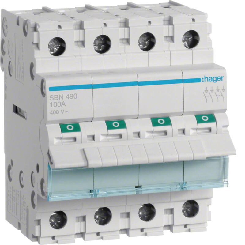 KUORMANKYTKIN VIPU HAGER SBN490 0-1 4N 100A 400VAC DIN