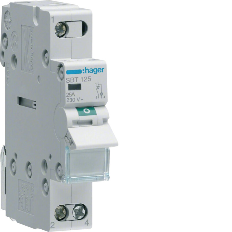 hager Lastbrytare med vippa sbt125 0-1 1p 25a 230vac led