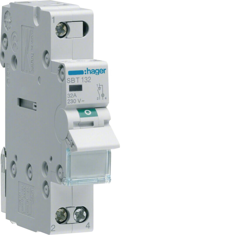 hager Lastbrytare med vippa sbt132 0-1 1p 32a 230vac led