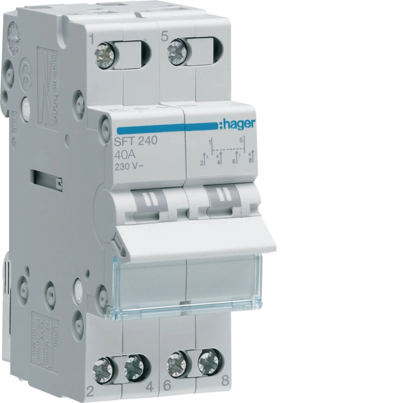 hager Brytare för lägesbyte sft240 1-0-2 2p 40a 230vac
