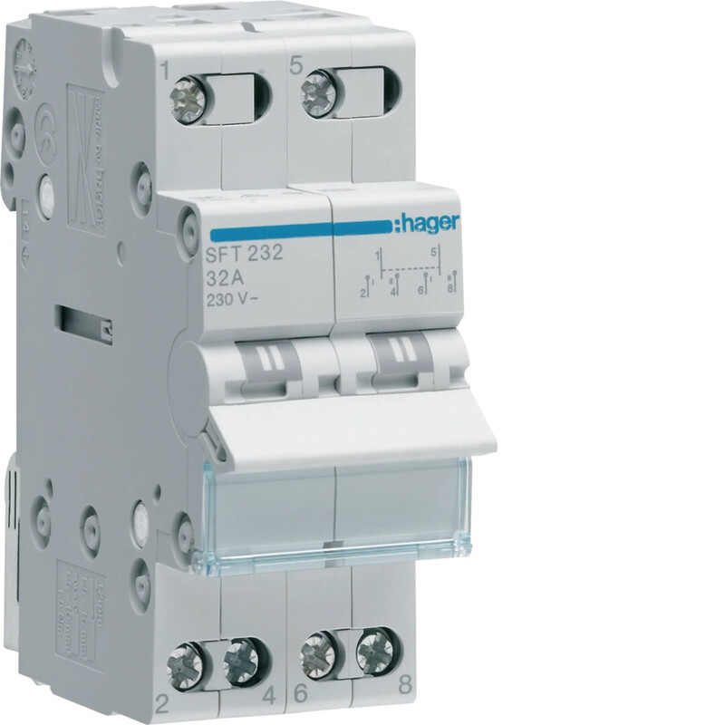 CHANGE-OVER SWITCH SFH232 1-2 2P 32A 230VAC