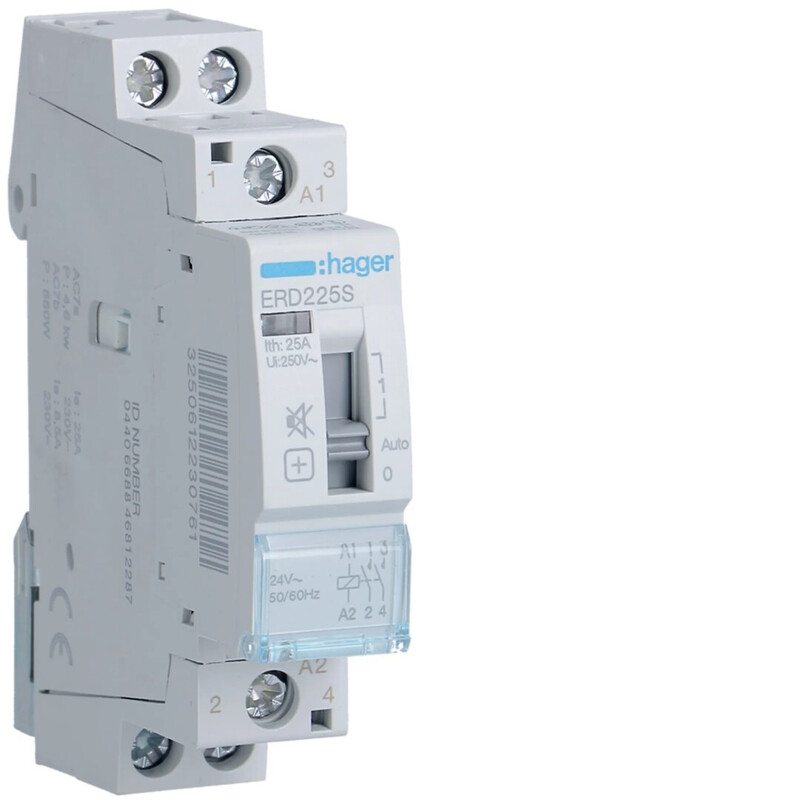 CONTACTOR HAGER ERD225S 2NO 25A 24VAC