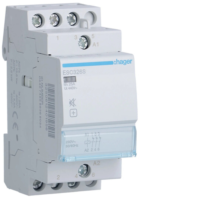 hager Kontaktori hager esc326s 3a 25a 230v hur