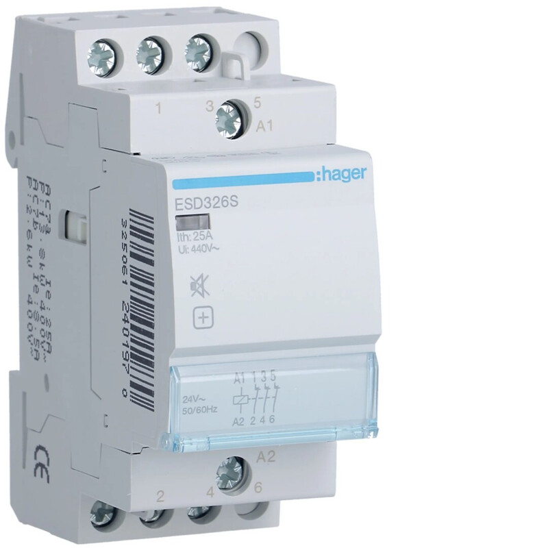 hager Kontaktori hager esd326s 3a 25a 24vac hur