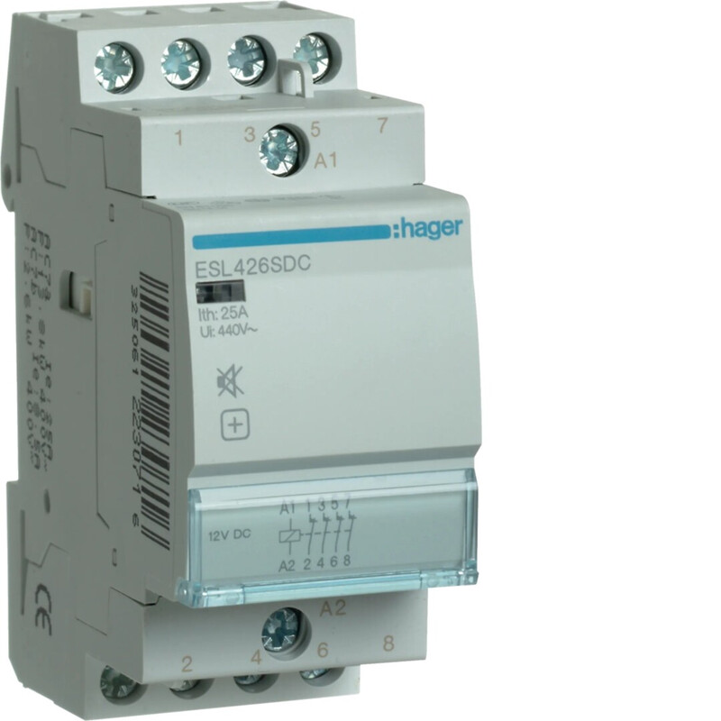 hager Kontaktori hager esl426sdc 4a 25a 12vdc hur