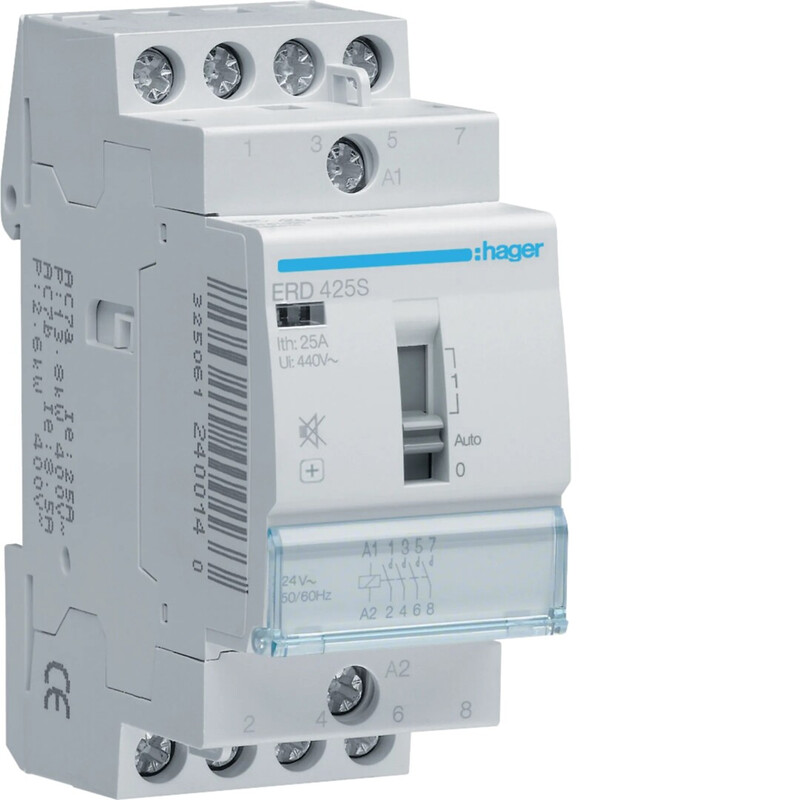VÄLIRELE HAGER ERD425S 4S 25A K.24VAC HUR
