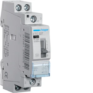 hager Contactor etc227 1no+1nc 25a c.230vac tf