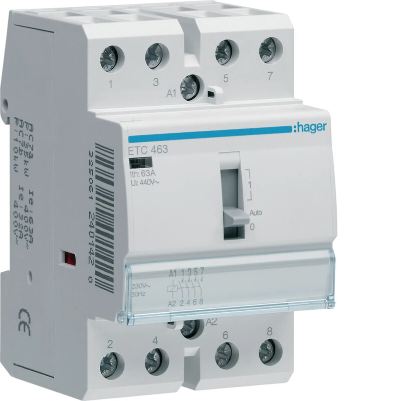 hager Kontaktori hager etc463 4s 63a k.230vac lvv