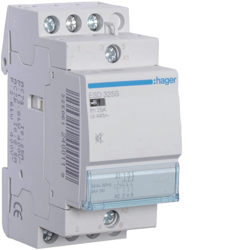 hager Kontaktor esd325s 3s 25a s.24vac
