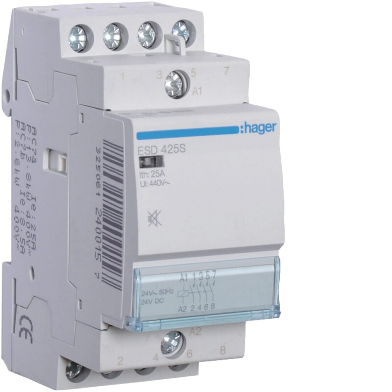 hager Kontaktori hager esd425s 4s 25a k.24vac hur