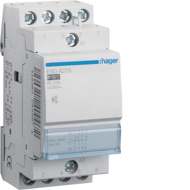 hager Kontaktori hager esd427s 2s+2a 25a k.24vac hur