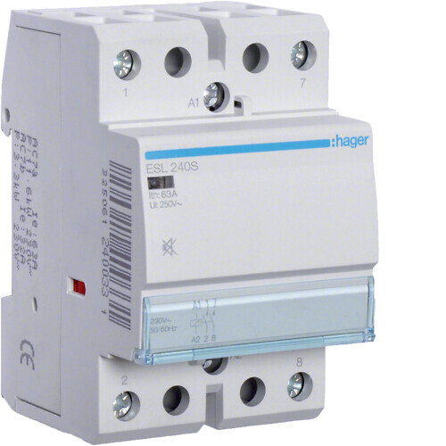 hager Contactor esl240s 2no 40a c.12v ac/dc