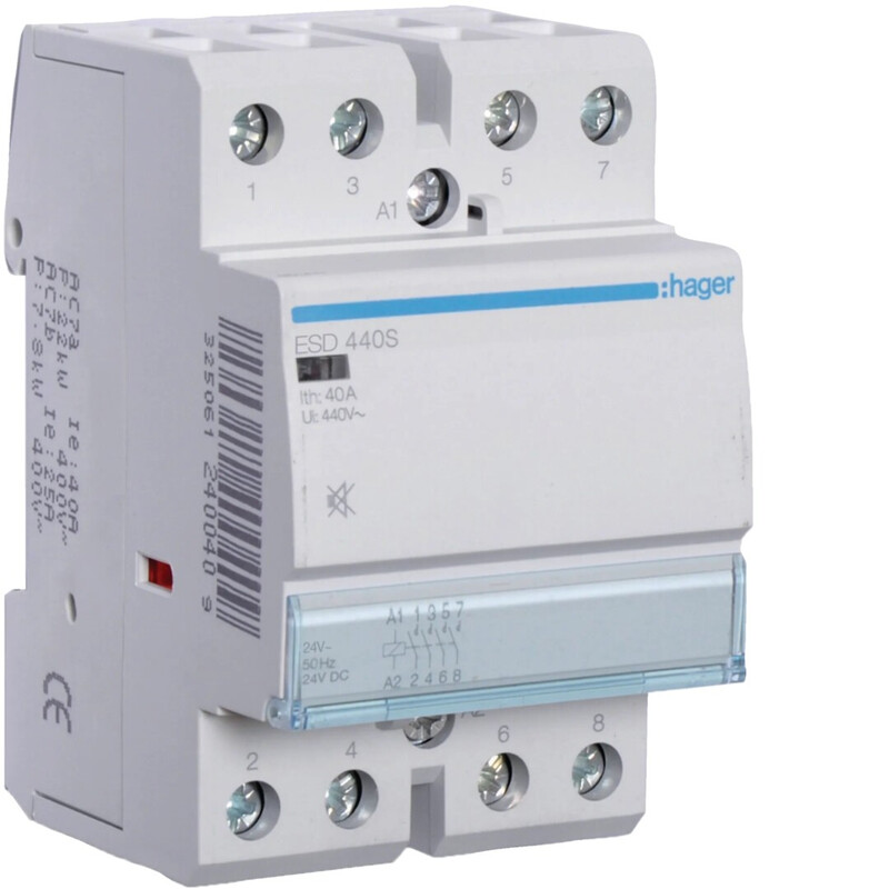 hager Kontaktori hager esd440s 4s 40a k.24v ac/dc hur