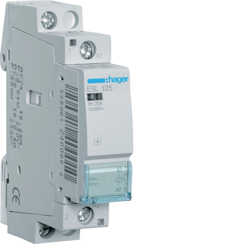 hager Kontaktori hager esl125 1s 25a k.12vac