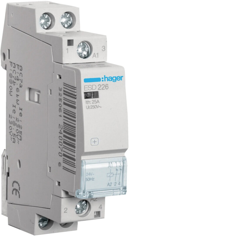 hager Kontaktor esd226 2ö 25a s.24vac