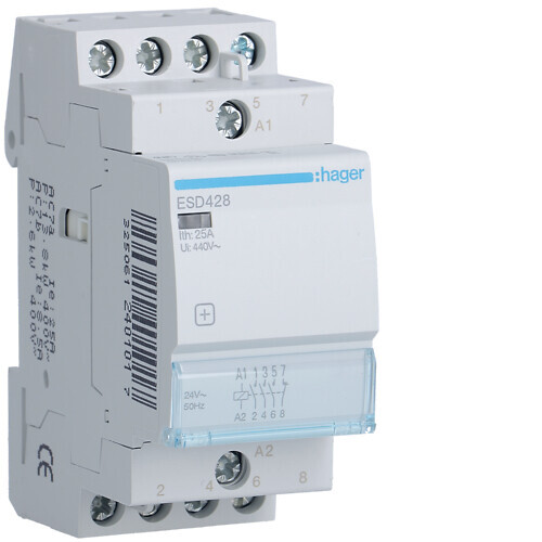 hager Kontaktor esd428 3s+1ö 25a s.24vac