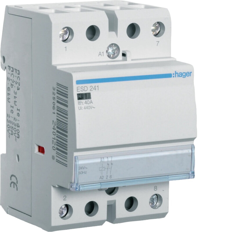 hager Kontaktor esd241 2ö 40a s.24vac