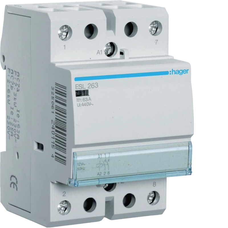 hager Kontaktori hager esl263 2s 63a k.12vac
