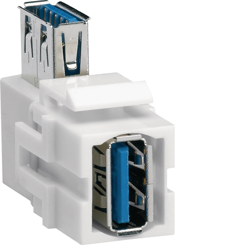 ADAPTERI HAGER VZ30UA USB 3.0 A 90° KEYSTONE