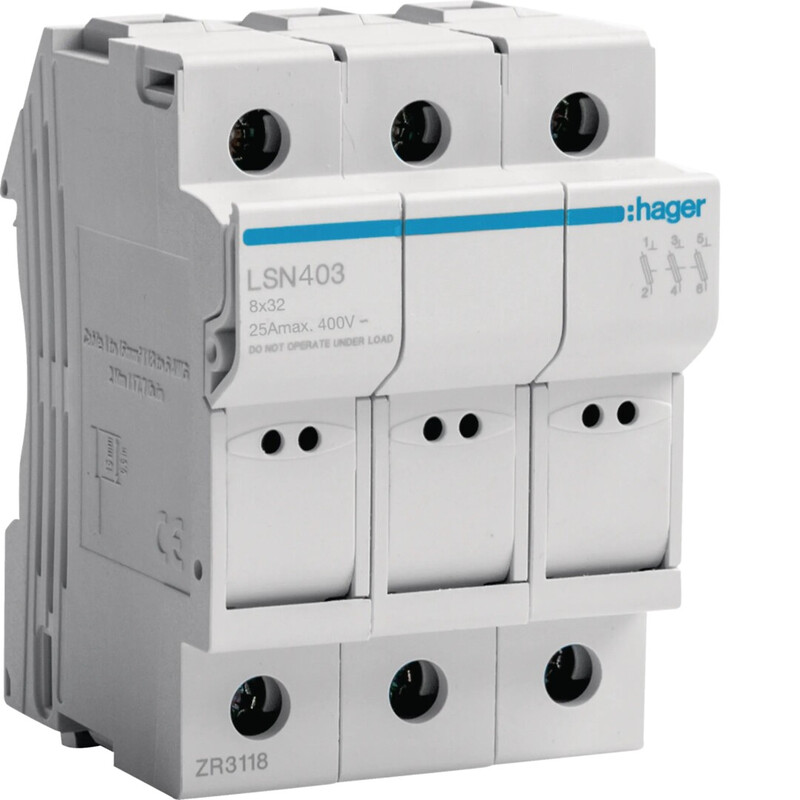 hager Cylinder fuse carrier lsn403 2n 25a 8x31 3m
