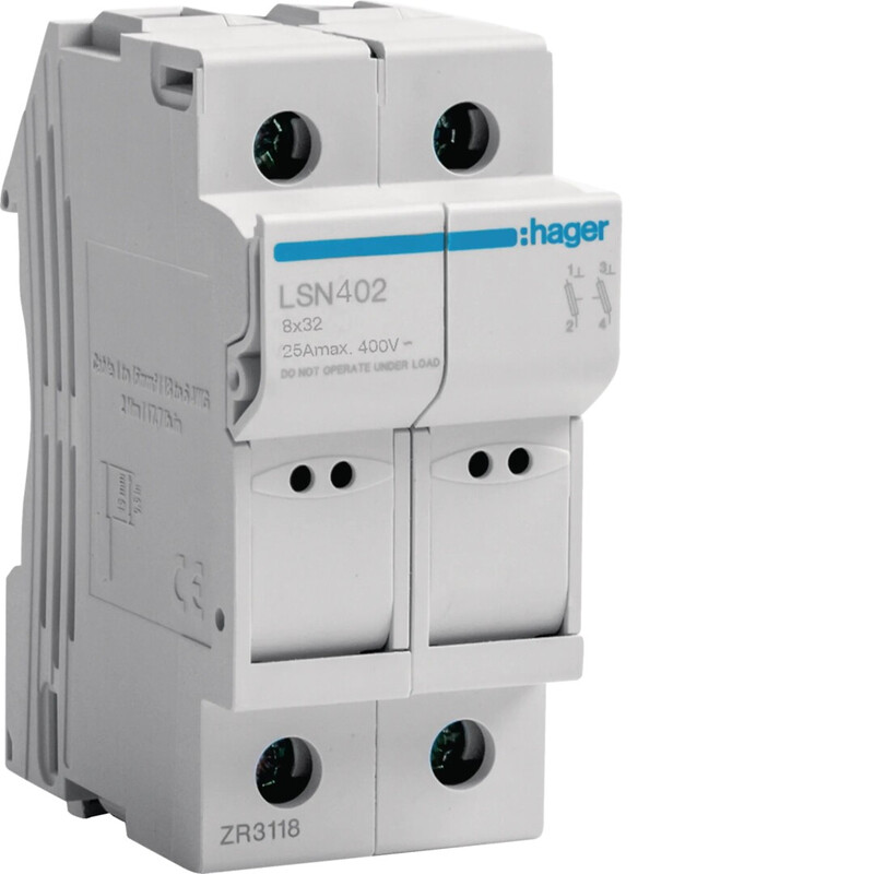 hager Cylinder fuse carrier lsn402 2n 25a 8x31 2m