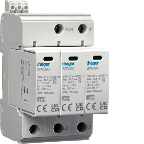 ÖVERSPÄNNINGSSKYDD SPA930 3P T1+T2 1.2KV 37.5KA