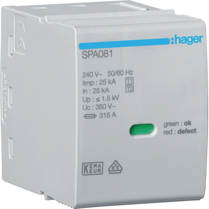 hager Överspänningsskydd spa081 t1+t2 1.5kv för spa80x